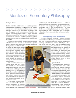 Montessori Elementary Philosophy Reflects Current Motivation