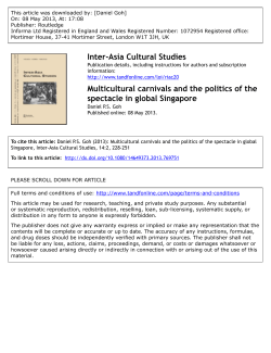 Multicultural carnivals and the politics of the spectacle in global
