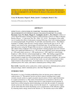 EFFECTS OF A FOUR WEEK PLYOMETRIC TRAINING PROGRAM
