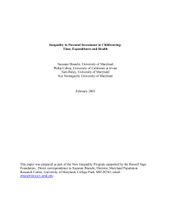 Inequality in Parental Investment in Childrearing
