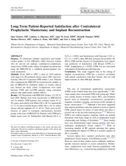 Long-Term Patient-Reported Satisfaction after Contralateral
