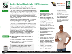 Certified Optical Fibre Installer (COFI)
