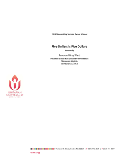 Five Dollars is Five Dollars - Unitarian Universalist Association