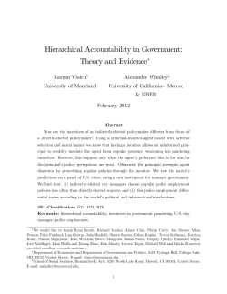 Hierarchical Accountability in Government: Theory and