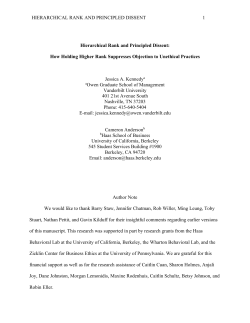 HIERARCHICAL RANK AND PRINCIPLED DISSENT 1 Hierarchical