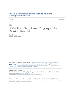 A New Kind of Body Project: Blogging and the American Teen Girl