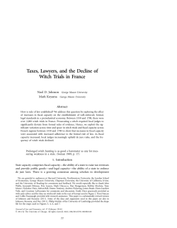 Taxes, Lawyers, and the Decline of Witch Trials