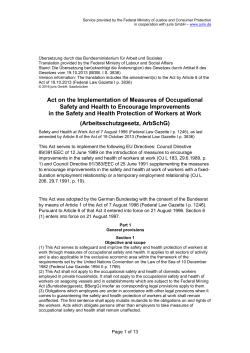 Act on the Implementation of Measures of Occupational Safety and