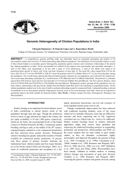 Genomic Heterogeneity of Chicken Populations in India