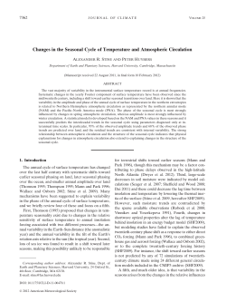 Changes in the Seasonal Cycle of Temperature and Atmospheric