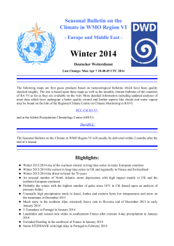 Seasonal Bulletin on the Climate in WMO Region VI