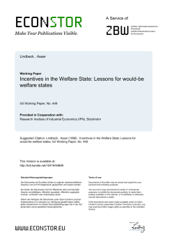 Incentives in the Welfare State