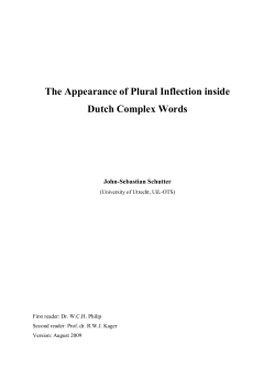 The Appearance of Plural Inflection inside Dutch Complex Words