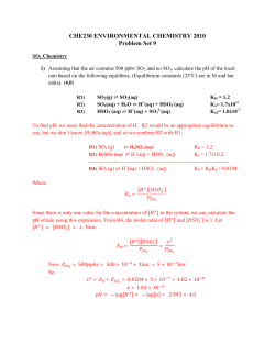 CHE230 ENVIRONMENTAL CHEMISTRY 2010
