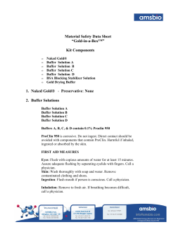 Preservative: None 2. Buffer Solutions