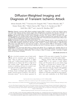 Diffusionweighted imaging and diagnosis of transient ischemic attack