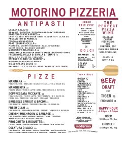 Full Menu - Motorino