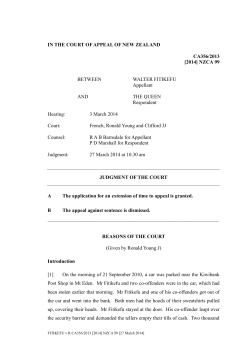 IN THE COURT OF APPEAL OF NEW ZEALAND CA356/2013 [2014
