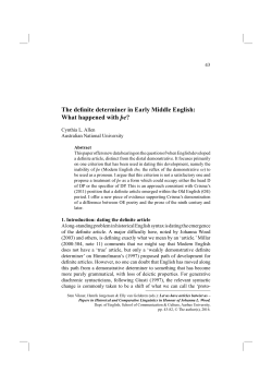 The definite determiner in Early Middle English: What happened