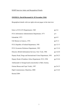 David Snoxell interviewed by Malcolm McBain on Monday 19