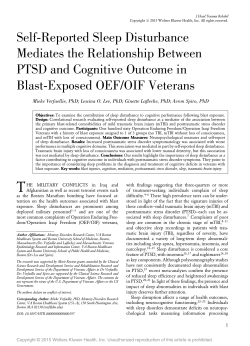 Self-Reported Sleep Disturbance Mediates the