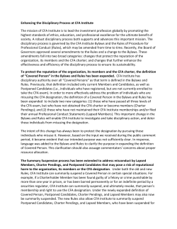 Commentary on changes from 2014 Rules to 2015