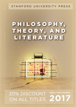 PHILOSOPHY, THEORY, AND LITERATURE