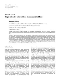 Review Article High-Intensity Intermittent Exercise and Fat Loss