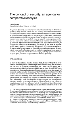 The concept of security: an agenda for comparative