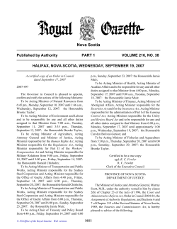 September 19, 2007 - Government of Nova Scotia