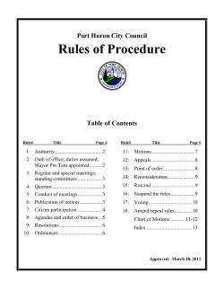Rules of Procedure - City of Port Huron