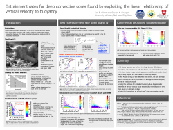Introduction Best fit entrainment rate given B and W Summary