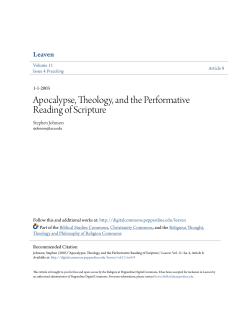 Apocalypse, Theology, and the Performative Reading of Scripture