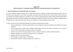 Outcome 8: Sustainable human settlements and improved quality of
