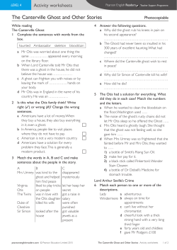 The Canterville Ghost and Other Stories