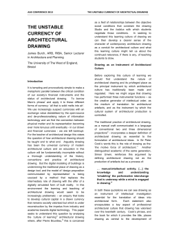 Burch `The unstable currency of architectural drawing`