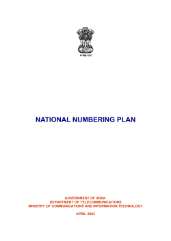 national numbering plan - Department of Telecommunications