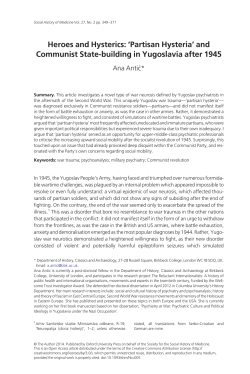 Heroes and Hysterics: `Partisan Hysteria` and Communist State