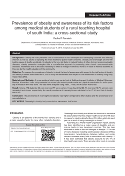 Prevalence of obesity and awareness of its risk factors among
