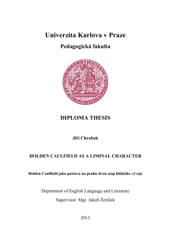 Univerzita Karlova v Praze Pedagogick&aacute; fakulta DIPLOMA THESIS