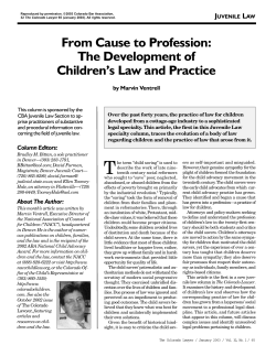 The Development of Childrens` Law and Practice