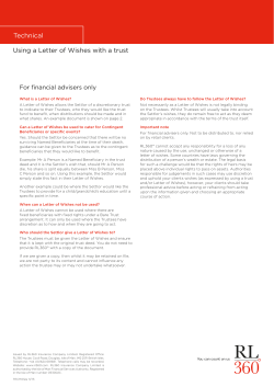 Technical Using a Letter of Wishes with a trust