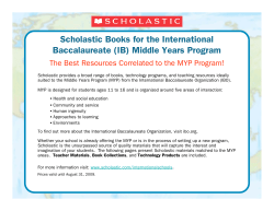 Scholastic Books for the International Baccalaureate (IB) Middle