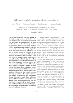 Self-motion and the perception of stationary objects