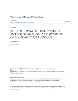 the role of switching costs in antitrust analysis: a comparison of