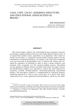 Cana, café, cacau: agrarian structure and