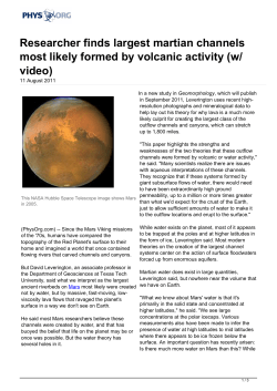 Researcher finds largest martian channels most likely