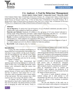 Cry Analyser- A Tool for Behaviour Management