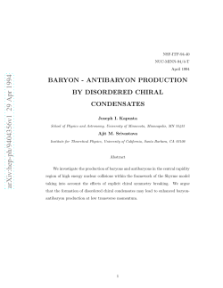 BARYON-ANTIBARYON PRODUCTION BY DISORDERED CHIRAL