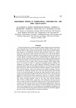 preferred speeds in terrestrial vertebrates: are they equivalent?